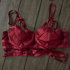 LLB BKNG RED Cutout cage Bra
